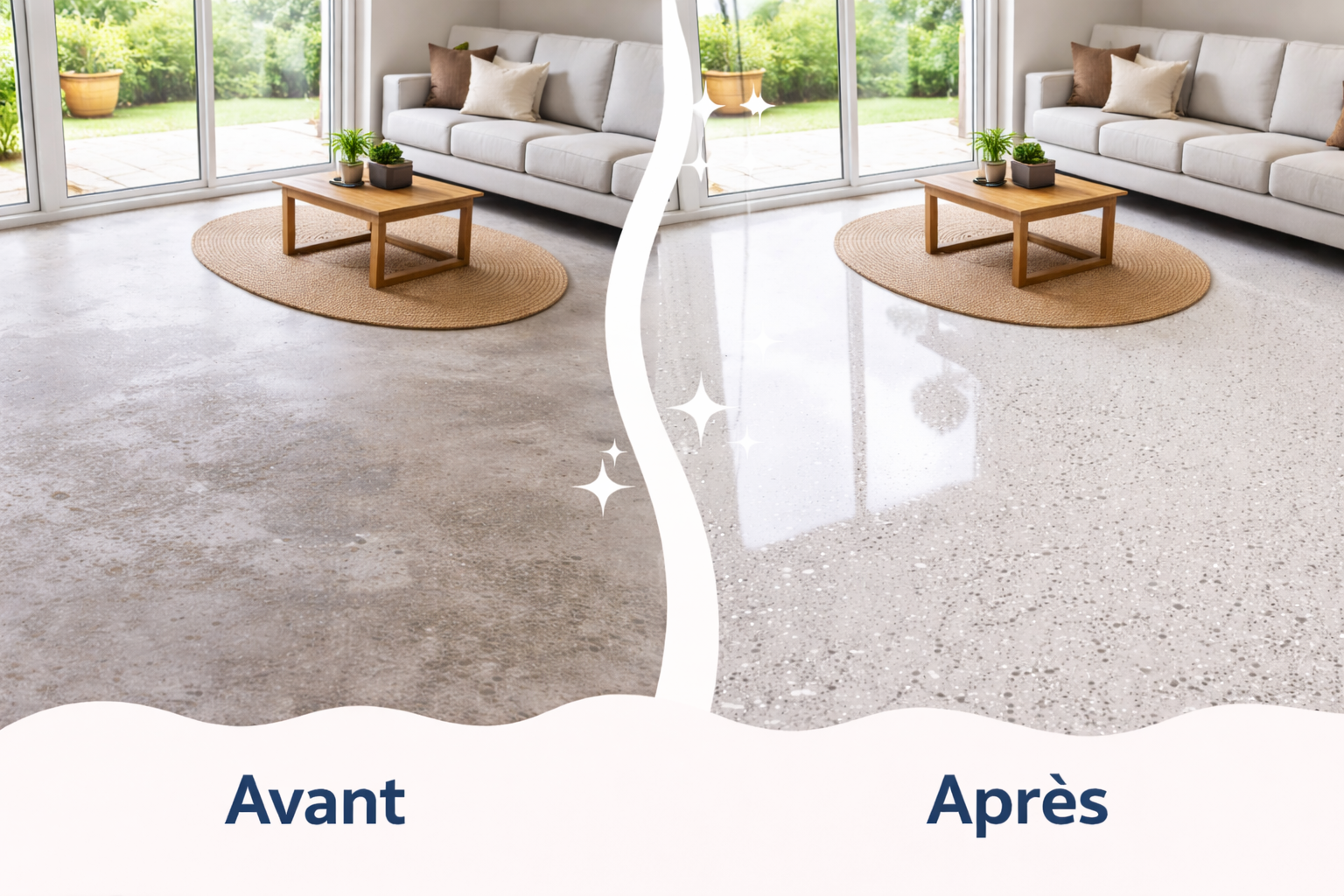 Avant après sol résine époxy